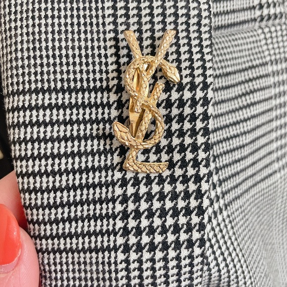 Dogtooth pattern cropped jacket - Picture 4 of 9